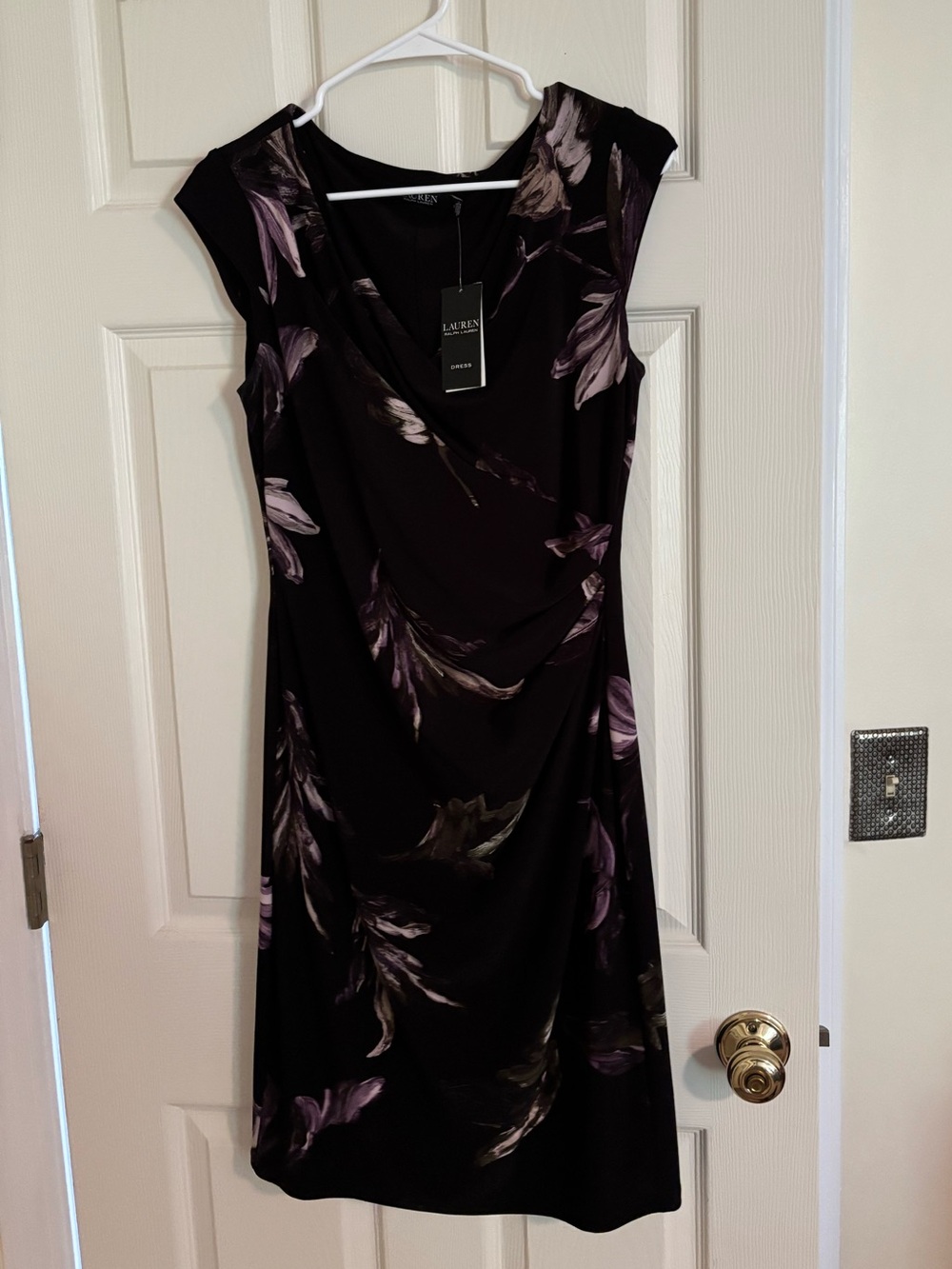 Ralph Lauren Black Dress with Purple Floral Print